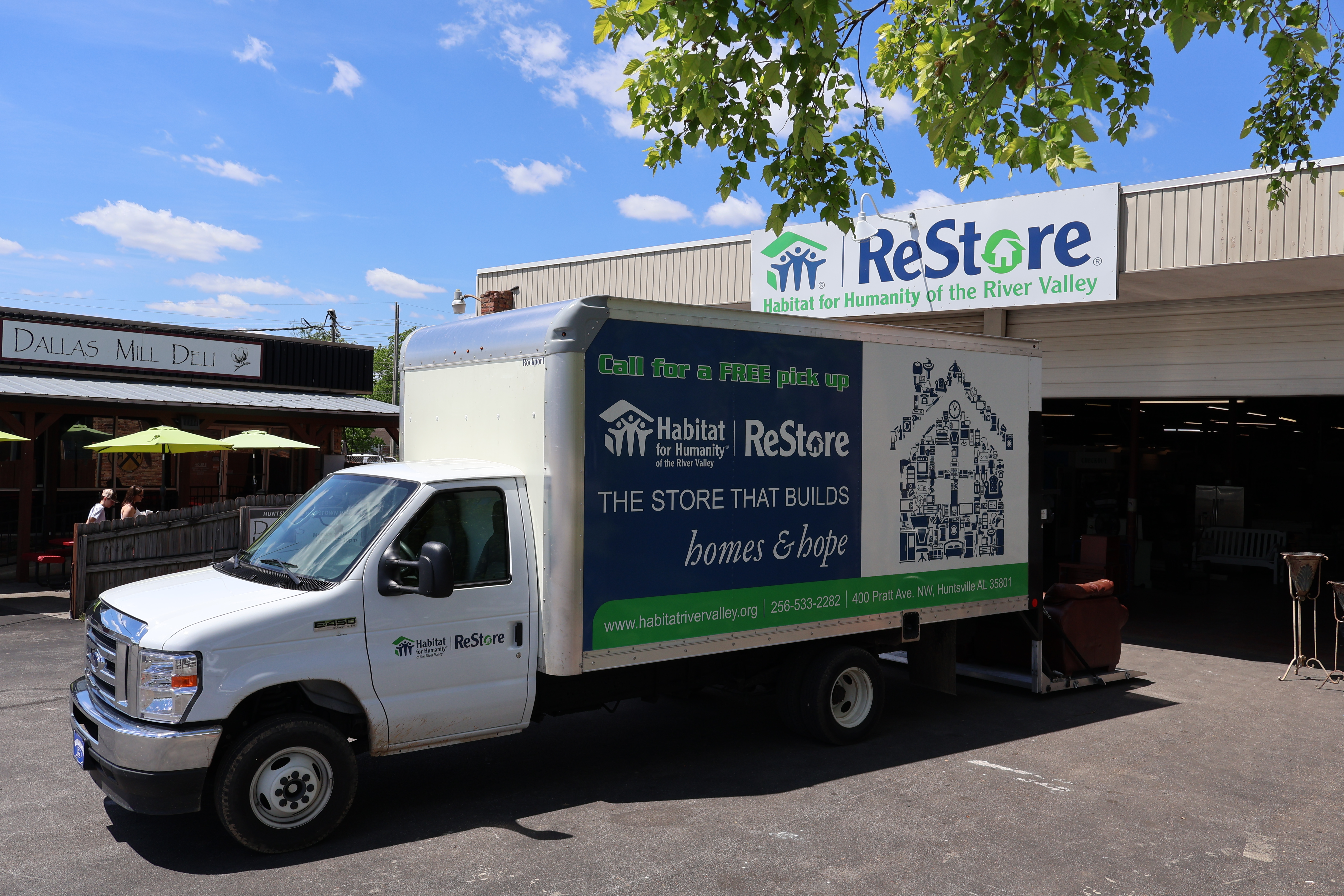 Habitat ReStore storefront and truck